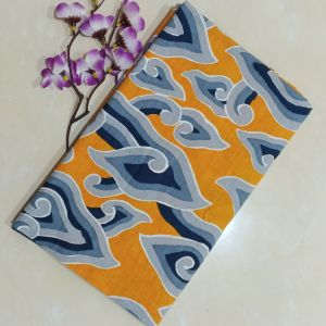 batik.cirebon | Katun PREMIUM | Kain Batik Mega Mendung Kuning Abu Abu
