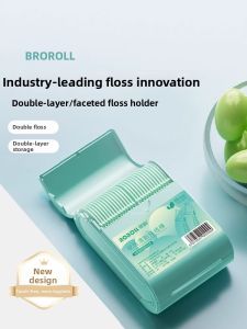 ROROLL | Super Fine Double Line Floss Picks for Adults Mint Flavor Portable Storage