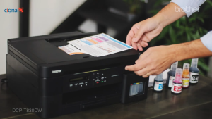 เครื่องพิมพ์อิงค์แท็งค์ Brother DCP-T830DW (มาแทน T820DW) พร้อมหมึกแท้ 1 ชุด รับประกัน 3 ปี EARTH SHOP