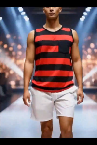 Chappy 3 pieces bundle  Menswear  Striped sando with chest pocket fit up to XL Casual