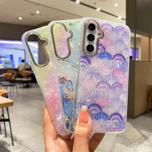 CrashStar Rainbow Leopard Print Fish Scales Shell Pattern Fantasy Hard Phone Case For Samsung Galaxy S25 S24 S23 S22 Ultra Plus + FE A54 A34 A14 A53 A13 A52 5G A16 A06 A55 A35 A15 Fashion Shockproof Phone Casing Cover