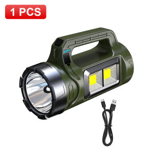 New High Power LED Portable Flashlight Rechargeable Torch Long-Range Outdoor Emergency Multi-Function LED Solar COB Spotlight