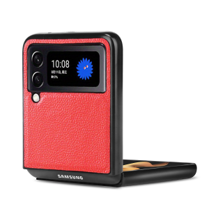 Luxury Lychee Texture Faux Leather Fashion Business Phone Case For Samsung Galaxy Z Flip 8 6 5 3 4 Flip7 FE Shockproof Cover