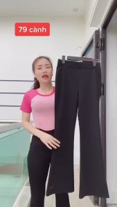 Quần ống loe legging cotton nữ lưng cao co dãn / hách chân tôn dáng