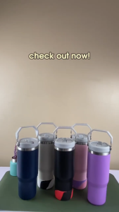 Tiktak Tumbler with Straw and Handle 30oz Flipflow Stainless Steel Vacuum Insulated Tumbler Hot and Cold Double Wall Thermos