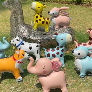 Balon Binatang Roda Berjalan Mainan anak 4D Animal Foil Balloons With Wheels Dekorasi Pesta Ulang Tahun Hadiah ST0209