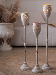 Zen Style Vintage Iron Candle Stand Decorative Ornament