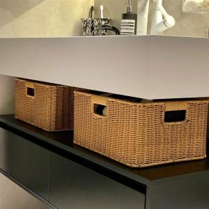 Bamboo Bathroom Organizer Basket
