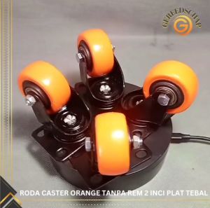 4 pcs Roda Caster Plat Tebal 2 Inci Hidup Tanpa Rem Troli Etalase