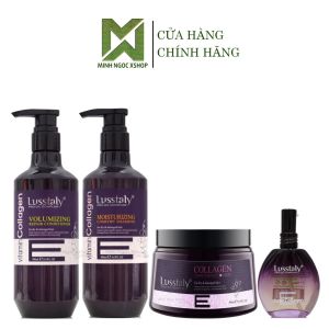 Bộ dầu gội xả kem ủ tóc tinh dầu Lusstaly Vitamin E 50ML/ 800ML