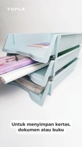 Topla Rak Penyimpanan Dokumen Pastel Warna-Warni - Organizer Meja Kantor Praktis