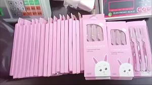 Beauty Face Eye Shaper Shaver Stainless Steel Blades Makeup Tools 3Pcs/Set Pink Folding Eyebrow Trimmer Armpit Hair Razor