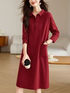 MaxMurny Fashionable Casual Sweatshirt Dress Womens Loose Comfortable Korean Style Spring Autumn New Arrival Gown