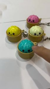 YEGBONG | Bao Bun Dumpling Keychain Keyboard Fidget Clicker With LED Light For Stress Relief Anxiety Sensing Toy