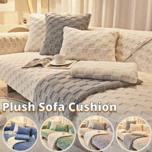 Plush Sofa Cushion Non-slip Thicken Fabric Soft Full Cover Plush Sofa Cushion Universal