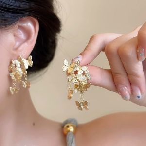 Hoa Tai Tua Rua Bướm Bạc 925 Thanh Lịch Dành Cho Nữ Thời Trang Cao Cấp Trang Sức Tai Mới 2025 Trang Trí Tai