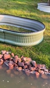 กระบะปลูกต้นไม้ ทรงกลม2ชั้น ขนาด 80*80*41 cm. ไม้ดอกไม้ประดับ แปลงผักสวนครัว วัสดุเกรดหนาทนทาน