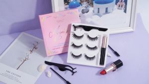 MAGEFY 3 Pairs 3D Magnetic False Eyelashes Include Liquid Eyeliner Tweezers Reusable Full Set Waterproof Eyelash Extension Tools