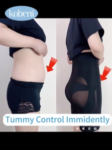 KOBENI Nylon Ice Silk High Waist Seamless Shapewear Panties Tummy Control Butt Lifting Anti Rolling Ladies Underwear