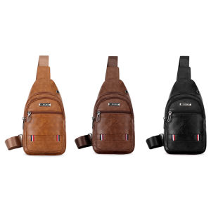 Thời trang nam không thấm nước Túi đeo thắt lưng Messenger ngực da chống trộm ví