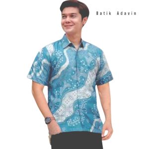 Batik Adavin Premium Baju Batik Kemeja Pria Lengan Pendek Bahan Katun Exclusive Trendy Seri 20