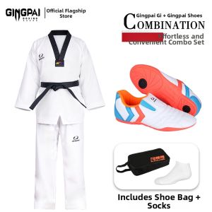 GINGPAI | Cotton Training Taekwondo Uniform Adult Child Beginner Long Sleeve Custom