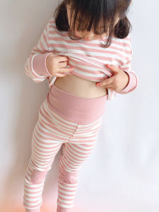 Pure Cotton Childrens Underwear Set High Waist Home Clothes Girls Warmth Protection Autumn Winter Baby Thermal Pants