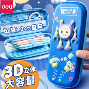 Deli การ์ตูน EVA ปากกาสําหรับเด็ก 3D สี Candy กันน้ํา Anti-Fall Oxford ผ้าอุปกรณ์โรงเรียนสําหรับชาย