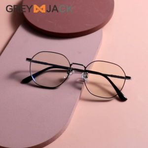 Grey Jack Frame Kacamata Bahan Titanium Simple Style Bisnis Fashion Pria Wanita Bisa Minus Antiradiasi Blueray Bluecromic 77074