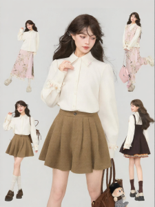 KEIKO | Áo Blouse Linen Cổ Trụ Thêu Có Phom Bóng