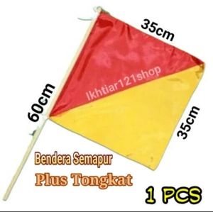 Bendera semapur Pramuka/Bendera semapor plus Tongkat nya 1 Pcs