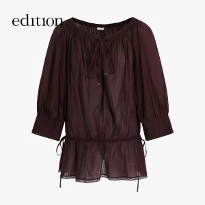 edition | Off-shoulder Ruffled French Lace Blouse Summer New