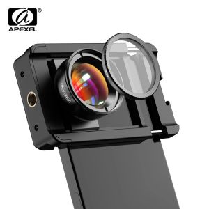 APEXEL New Upgrated 4k HD 100mm Macro Micro Lens With CPL Filter Multifunctional Clamp for iPhone Samsung and All Smartphones