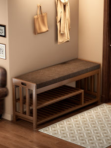 Simple Vintage Style Indoor Shoe Bench Entrance Hall Seating Integrated Storage Cabinet Home Decor Essential Multi-Function Design