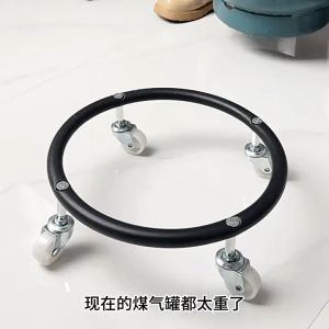 Gas Tank Holder with Wheels Stainless Steel Lpg Tank Roller Stand Multifunctional Movable Base Universal Carriage Dolly Roller with 4 Wheels for Gas Bottle Flowerpot Tray Holder Kitchen Move Tray Moving tools