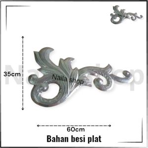 Ornamen pagar besi tempa Uk35x60cm 2muka dan 1 muka