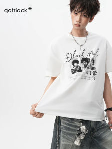 QOTRIOCK | Vintage Rock Style Short Sleeve T-shirt 5/8 Sleeves