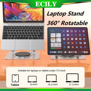 ECILY Laptop Stand 360° Rotatable Notebook Holder Liftable Desk Riser Stand Aluminum Alloy Stand Compatible With 9.7-17.3 Inch Laptops