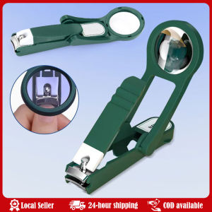 Anti-splash The Elderly Practical Nail Clipper with Magnifying Glass Multifunctional Stainless Steel Nail Clippers Nail Scissors with Magnifying Glass Magnifying Glass Nail Clippers Practical Anti-splash Nail Clippers with for Elderly
