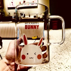 Thickened High Borosilicate Glass Cup Creative Large Capacity Transparent Office Cup Heat Resistant Simple Design Mug for Business