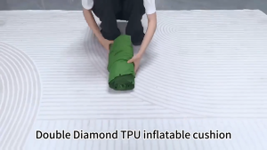 Outdoor Camping mat Inflating Bed with Pillow Single/Double Lightweight Picnic Camping Folding Sleeping Mat Auto Air Pad Built-in Pump Moistureproof