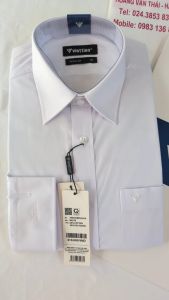 [Việt Tiến] Áo Sơ Mi Trắng Dài Tay - Regular  - Vạt Bầu