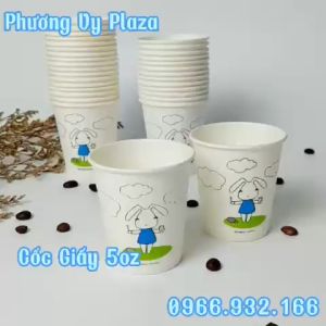 50 Chiếc Cốc Giấy 150ml - 5oz Thỏ Rabit Ly Giấy NHẬP KHẨU HÀN QUỐC