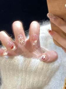 Wearable Short Nail Art Stickers 2025 Snake Year Fireworks Design Cat Eye Pattern Premium Quality White Enhancing Nail Patches