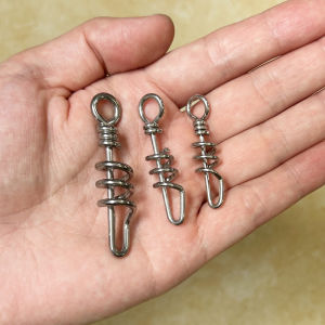 10pcs Fishing Lure Connector Stainless Steel Fishing Lure Pin Thread Shaped Buckle Snap Hook for Sea Fishing Accessories