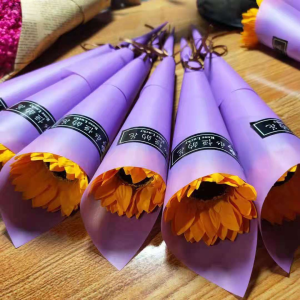 Sunflower Artificial Flower Single Soap Flower Christmas Teachers Day Send Teacher Bouquet College Entrance Examination Graduation Season Gift