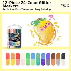 QITE | Fluorescent Shiny Dual-color Washable Non-toxic Art Marker Pens