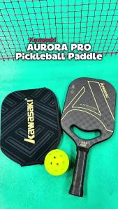Kawasaki | Vợt Cầu Lông Kawasaki Aurora Pro Pickleball Khung Không Viền Bằng Sợi Carbon Nguyên Chất Kích Thước 425x185x16mm Điểm Đánh Bóng Lớn Hơn Dành Cho Huấn Luyện Nâng Cao Màu Đen Tím/đen Vàng