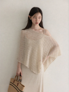 Cantonstory | Irregular Asymmetric Lace-Up Lazy Style Summer Sun Protection Knitwear