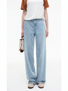 Retro Sky Blue Tencel Blend Larkspur Straight Jeans